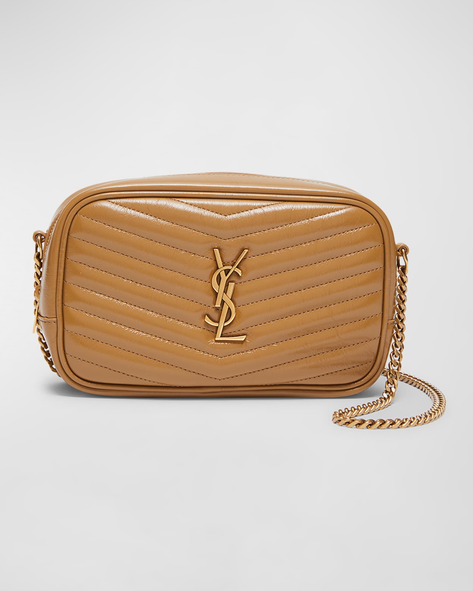 Saint Laurent Lou Mini YSL Camera Bag in Smooth Quilted Leather